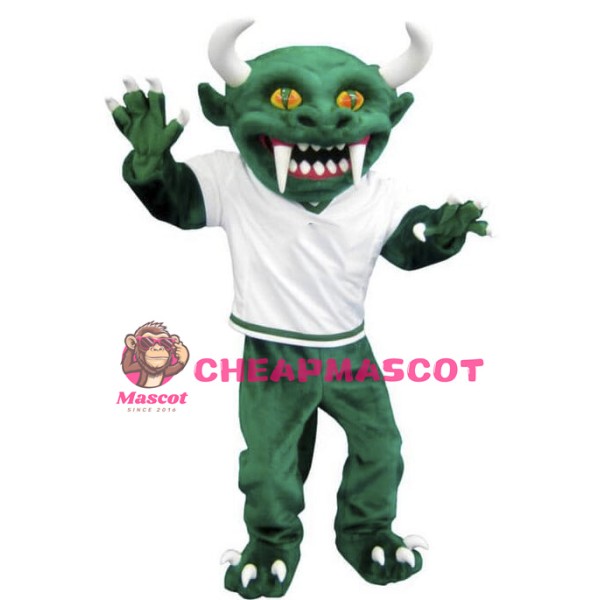 Green Devil Mascot Costume