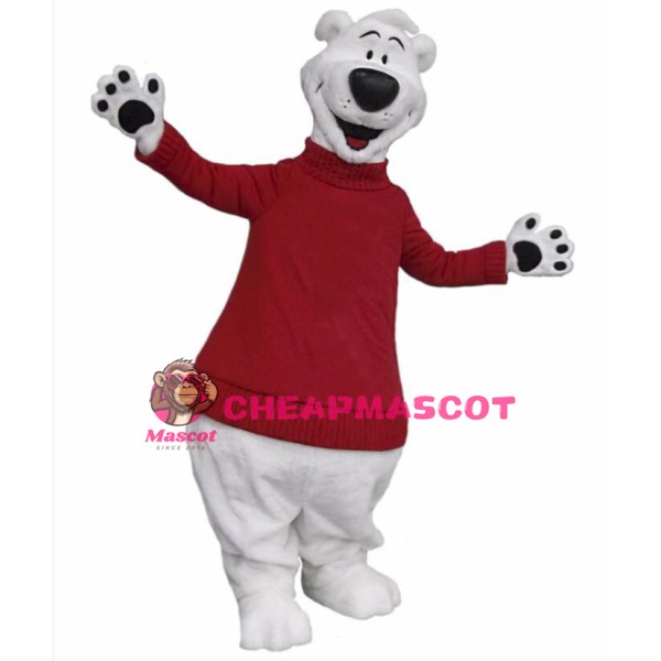 Happy Polar Bear Mascot Costume
