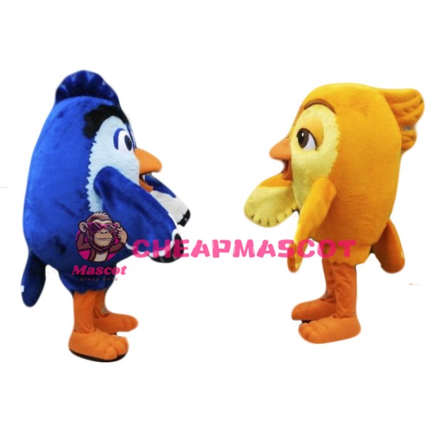 College Blue and Yellow Bird Mascot Costume
