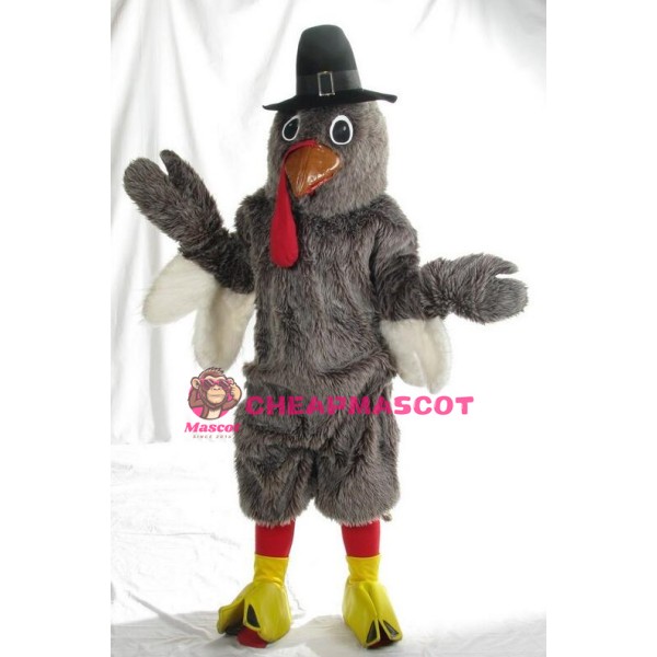Grey Turkey Mascot Costume