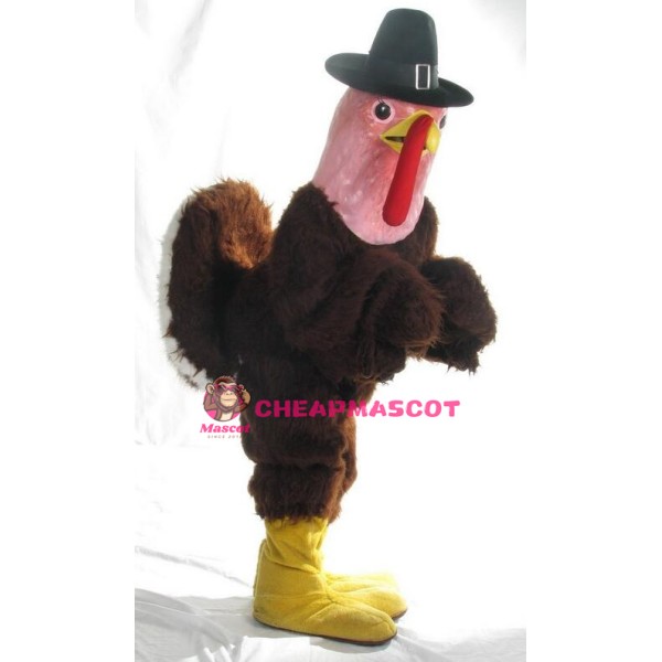 Pink Head Turkey Mascot Costume