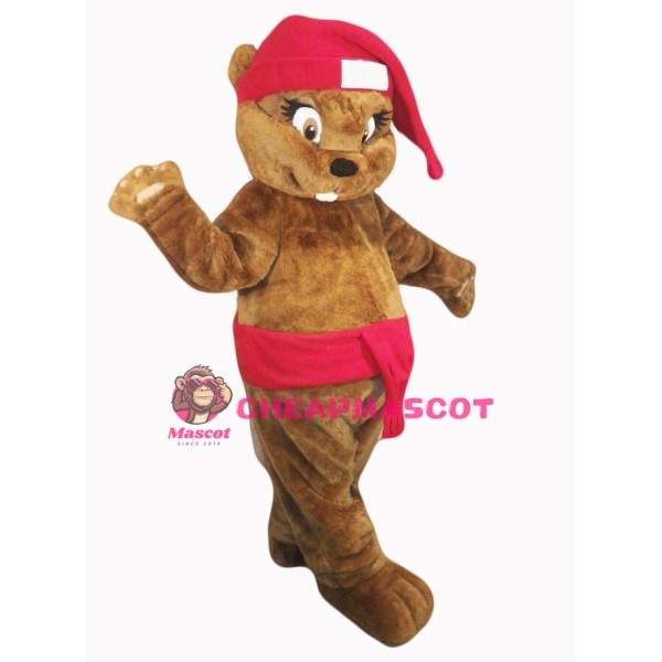 Christmas Beaver Mascot Costume