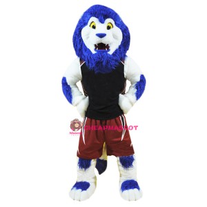 Blue Sport Lion Mascot Costume