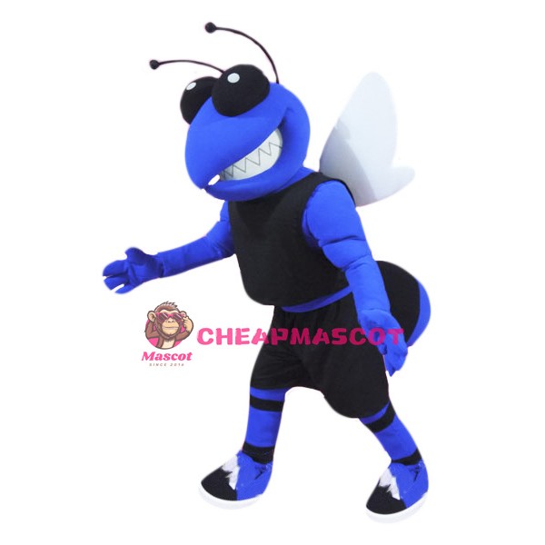 College Blue Hornet Mascot Costume