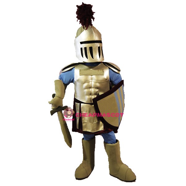Blue &  Golden Knight Mascot Costume