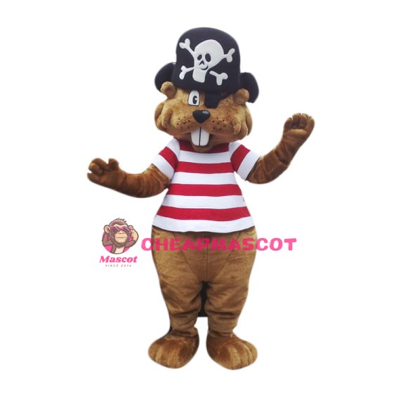 Pirate Beaver Mascot Costume