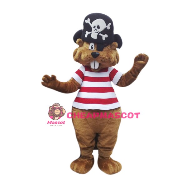 Pirate Beaver Mascot Costume
