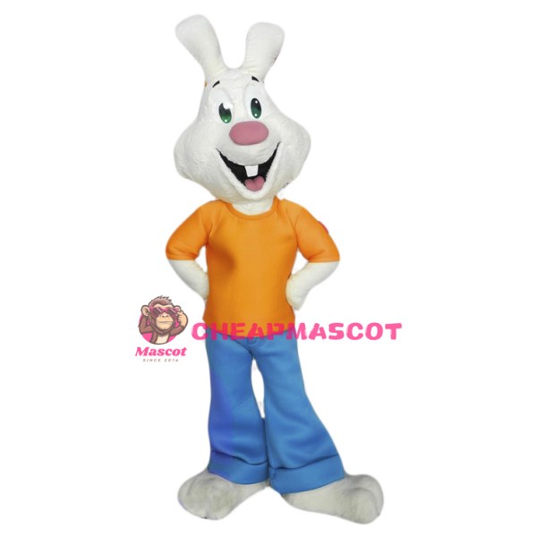 Happy White Rabbit Mascot Costume