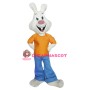 Happy White Rabbit Mascot Costume