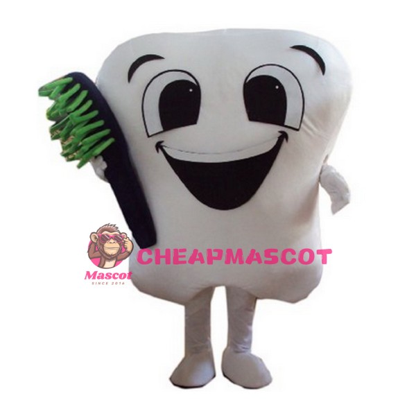 Teeth and toothbrush Mascot Costume