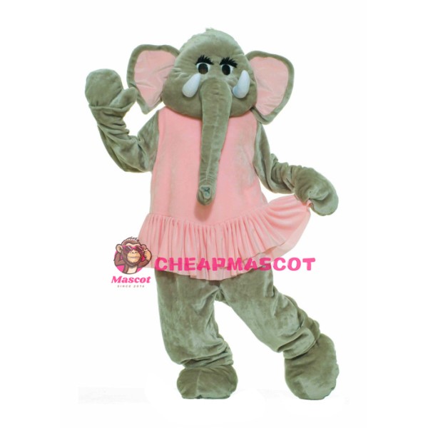 Pink Dress Elephant Mascot Costumes 