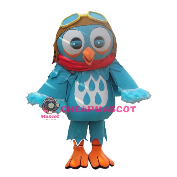 Blue Bird Mascot Costume with Glasses