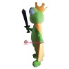 Green Frog Mascot Costume with golden Crown