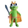 Green Frog Mascot Costume with golden Crown