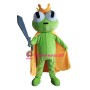 Green Frog Mascot Costume with golden Crown