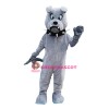Grey Bulldog Mascot Costume