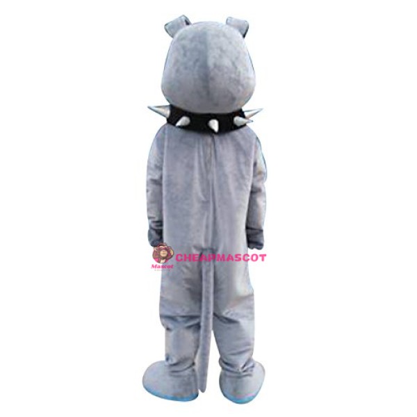 Grey Bulldog Mascot Costume
