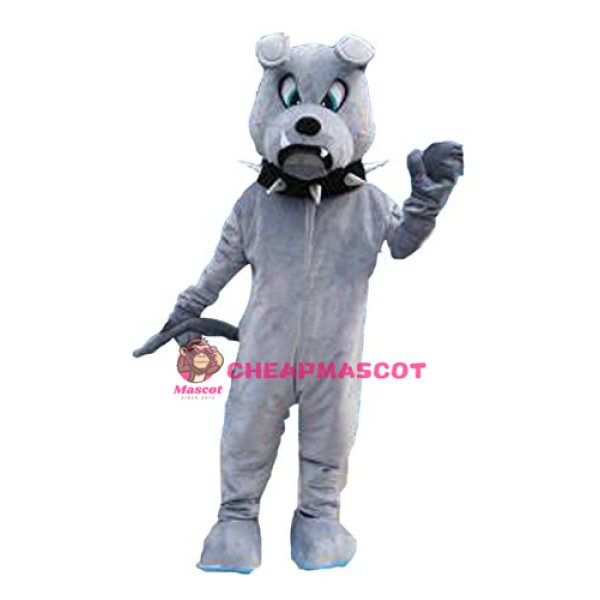 Grey Bulldog Mascot Costume