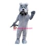 Grey Bulldog Mascot Costume