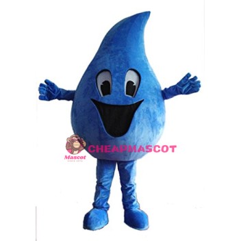 Blue Water Droplet Mascot Costume