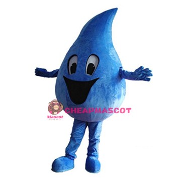 Blue Water Droplet Mascot Costume