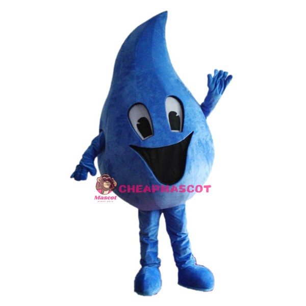 Blue Water Droplet Mascot Costume