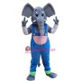 Elephant Mascot Costume with Blue Overall