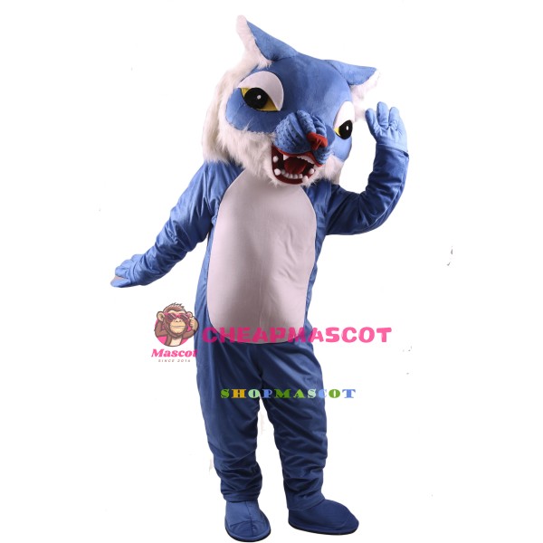 Blue Wildcat Power Cat Mascot Costume