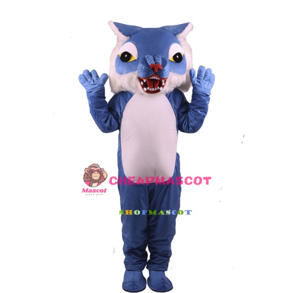 Blue Wildcat Power Cat Mascot Costume