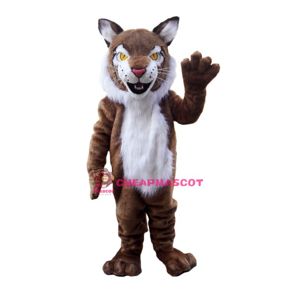 Brown Wildcat Bobcat Mascot Costume
