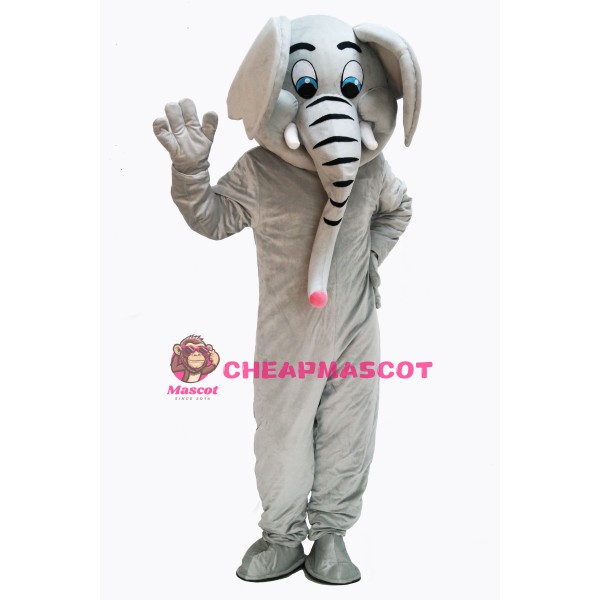 Gray Cute Elephant Mascot Costume on Clearance