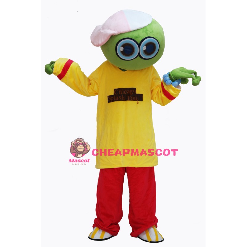 Cute Male Green Frog Mascot Costume on Clearance