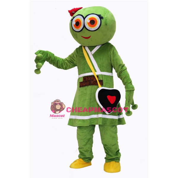 Cute Female Green Frog Mascot Costume on Clearance