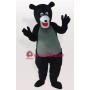Cute Black Bear Gray Belly Mascot Adult Costume