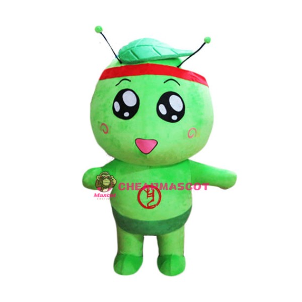 Cartoon Character Green Leaf Mascot Costume