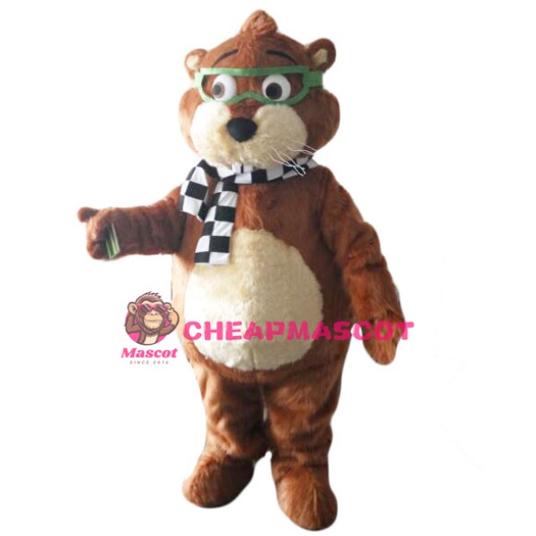 Glasses Gopher Mascot Costume Mouse Mascot