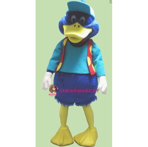 Cute Blue Duck Mascot Costume