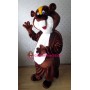 Cute Brown and White Beaver Mascot Costume