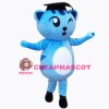 Cute Blue Docter Cat Mascot Costume