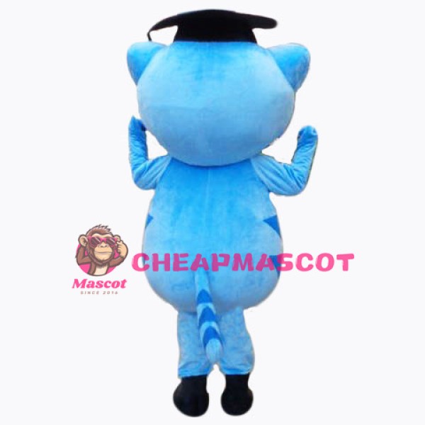 Cute Blue Docter Cat Mascot Costume