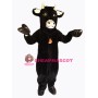 Black Furry Bull Mascot Costume