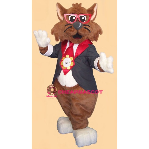 Gentle Georgia Glasses Cat Mascot Costume