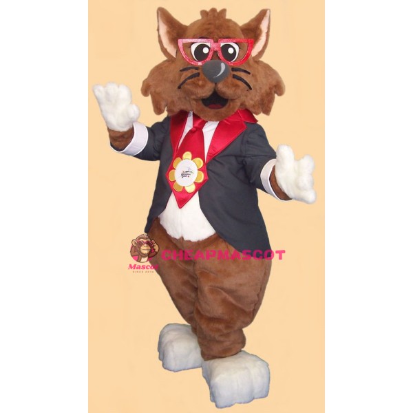 Gentle Georgia Glasses Cat Mascot Costume