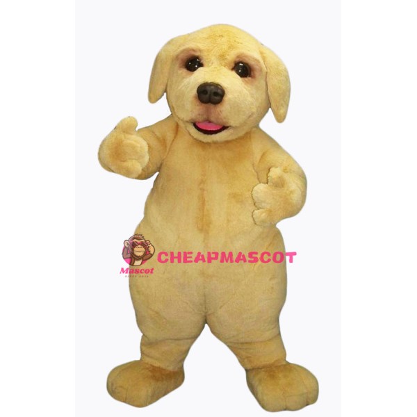 Cute  Beige Puppy Dog Mascot Costume