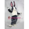 Black and White Pink Ears Rabbit Bunny Mascot Costume