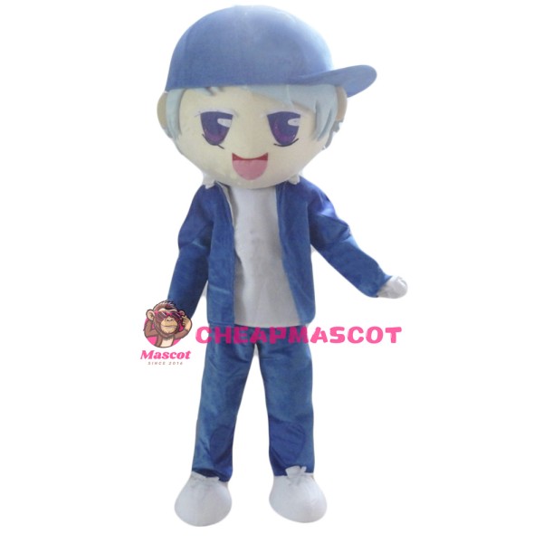Halloween Blue Cloth Young Boy Mascot Costume for Adult