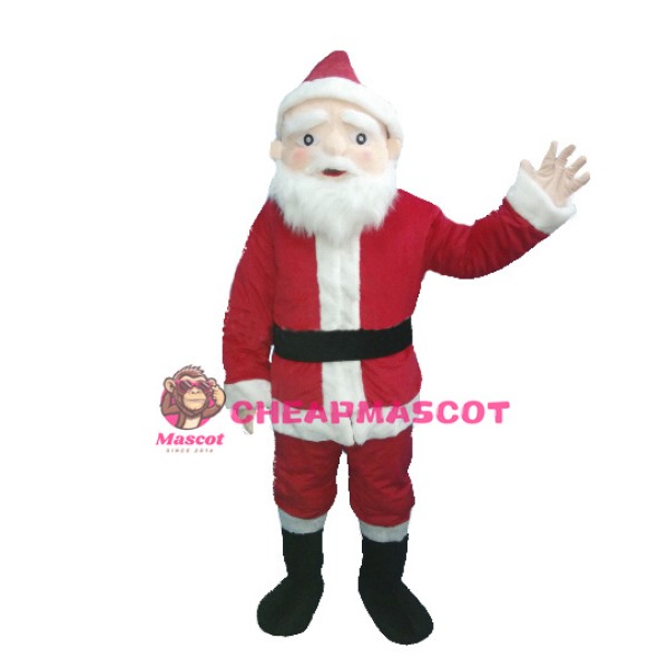 White Mustache Christmas Santa Claus Mascot Costume for Adult