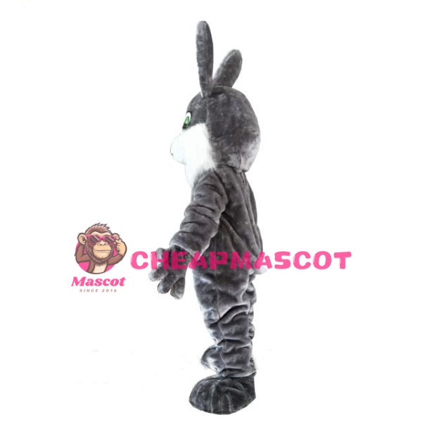 White Beard Black Rabbit Mascot Costume Easter Costume for Adult