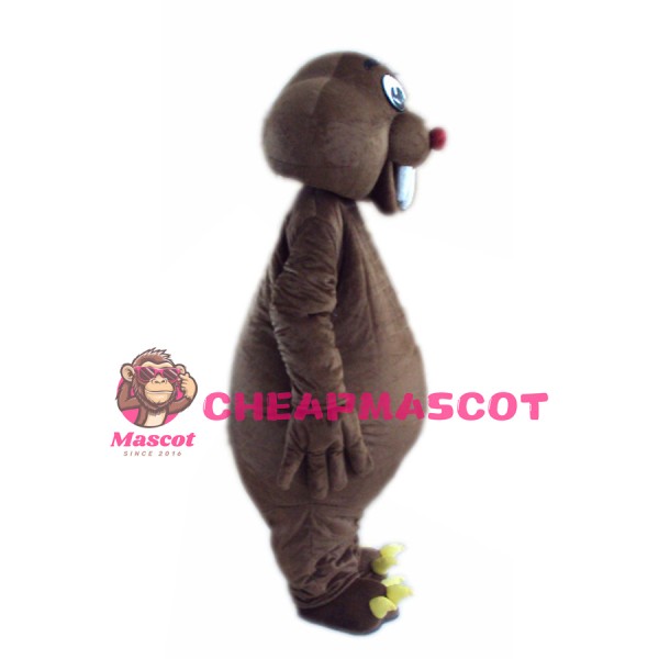 Short Fur Brown Mole Mouse Mascot Costume