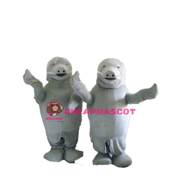 Attractive Gray Sea Cow Mascot Costume for Adult
